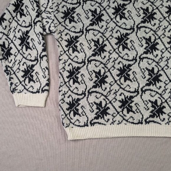 Lindsey Blake Sweater Wonens  Ramie Blend Patterned Pullover - Picture 4 of 5